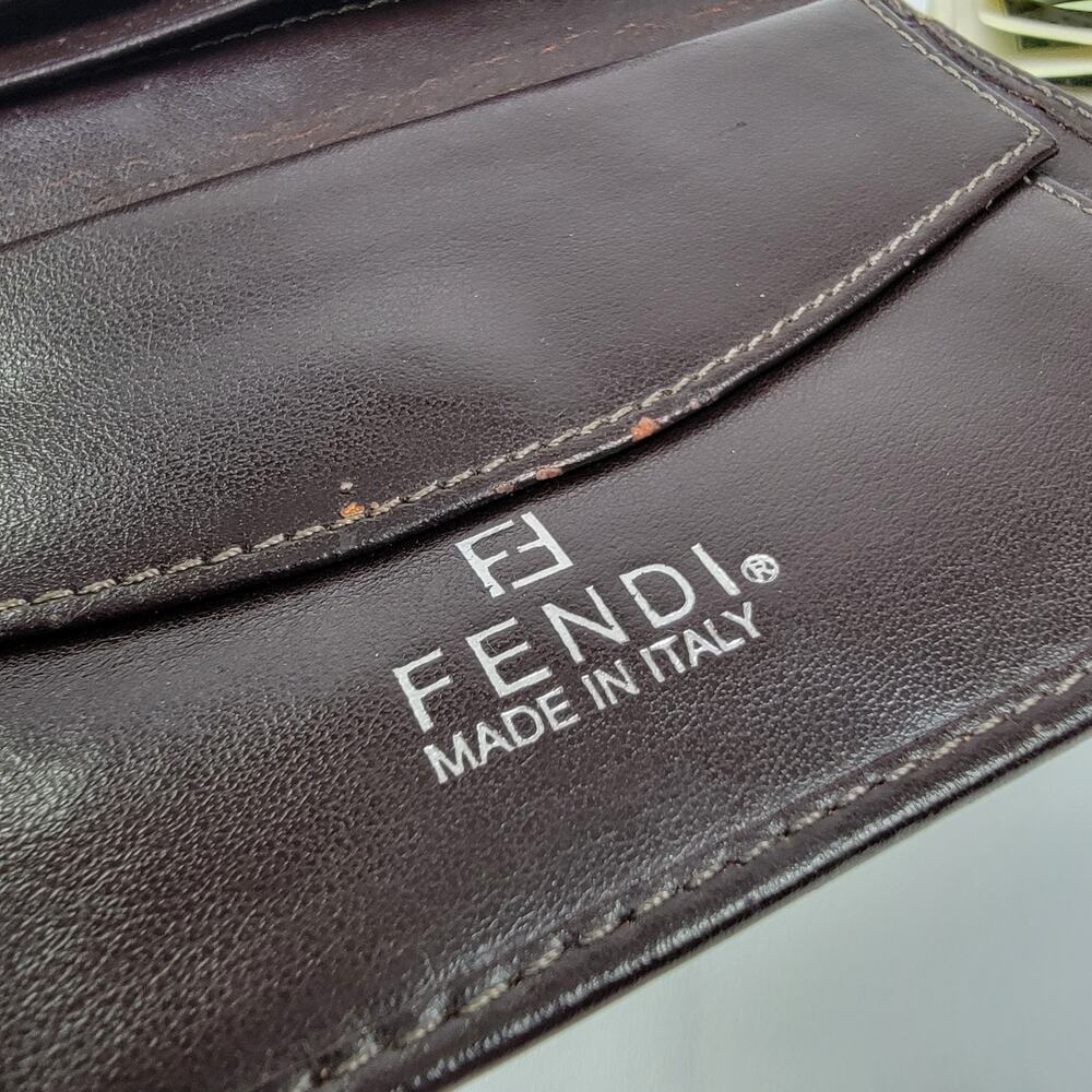 Vintage Y2k 2001 Fendi Zucca Tri-Fold Wallet - Picture 7 of 8